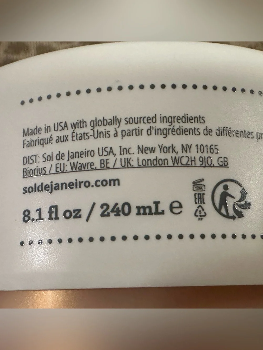 Sol de Janeiro Rosa Charmosa Dewy Cream~Full Size~8.1fl oz/240ml~New w/o Box~$48